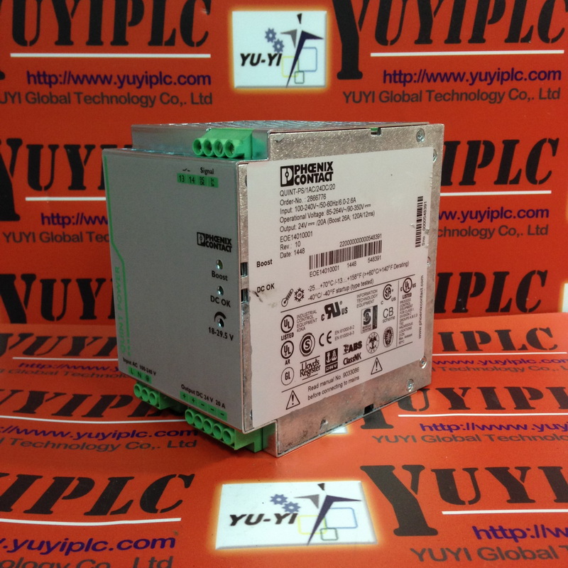 PHOENIX CONTACT POWER SUPPLY UNIT QUINTPS/1AC/24DC/20 裕益科技自動化設備可程式